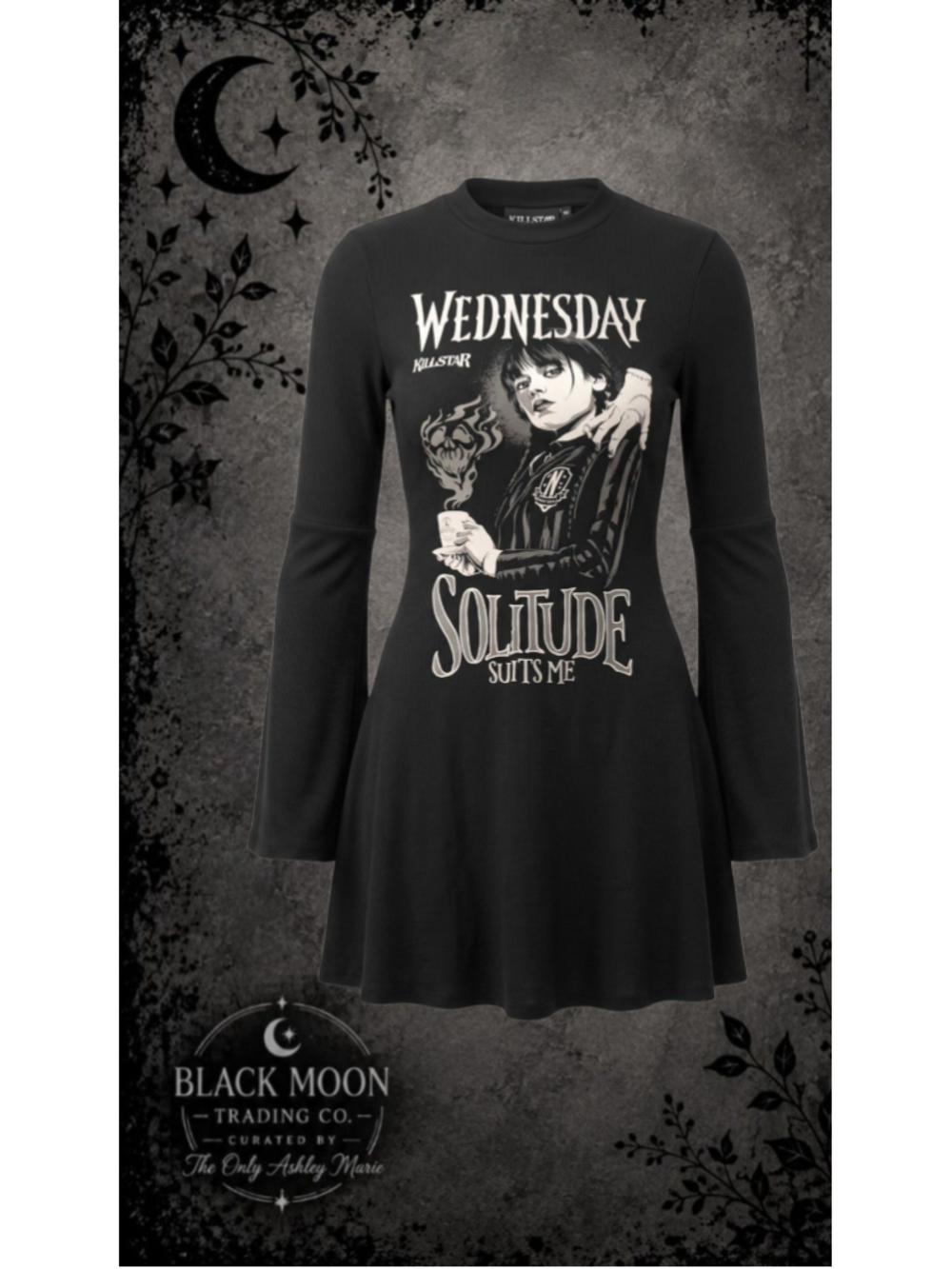Killstar x Wednesday On Wednesdays Skater Dress – Black
S